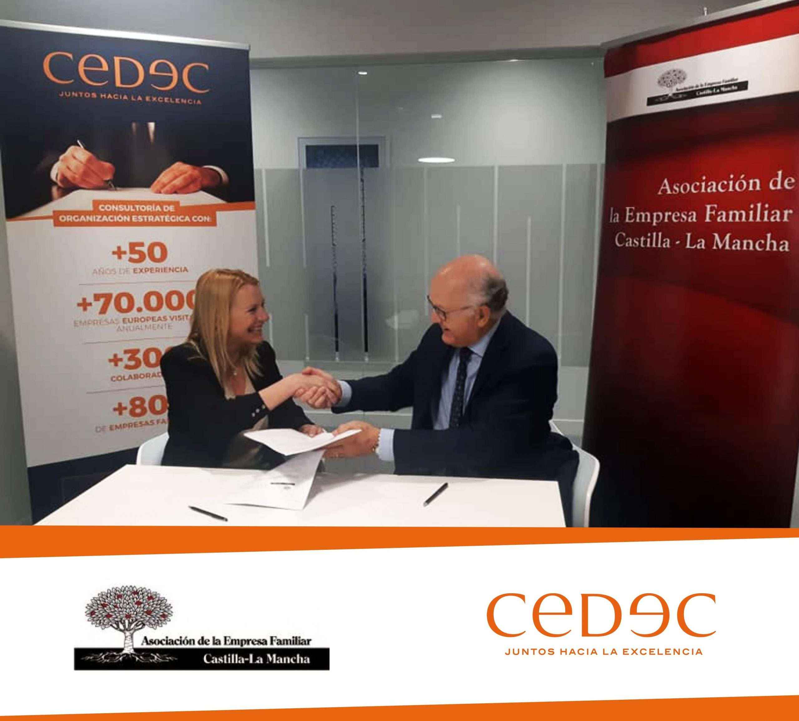 CEDEC firma un convenio de colaboración con las asociación de empresas familiares de Castilla-La Mancha