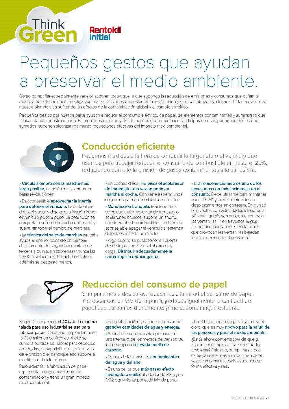 Rentokil Initial promueve la cultura ecológica entre sus empleados con la campaña Think Green
