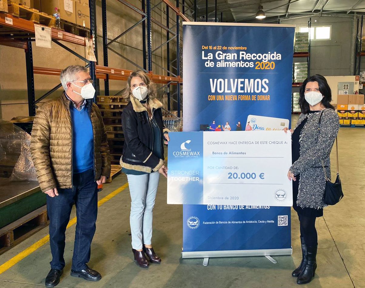 Cosmewax dona 20.000€ a la Federación Española de Bancos de Alimentos (FESBAL)