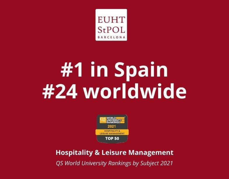 EUHT StPOL se consolida como la mejor universidad de España en Hotelería y Turismo