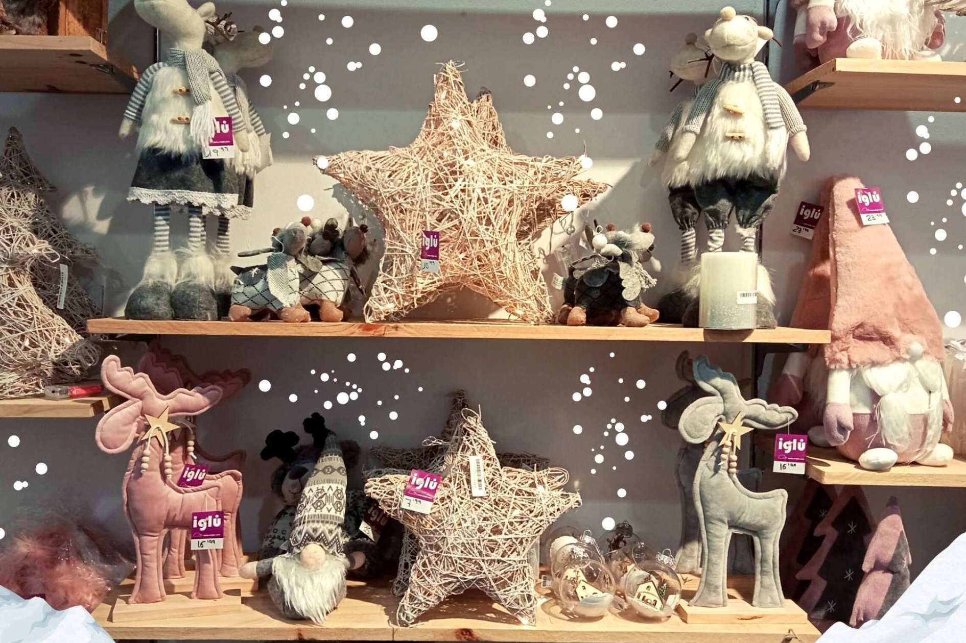 Las ofertas de decoración Navidad rosa y plata que ofrece Iglú Tiendas durante el Black Friday