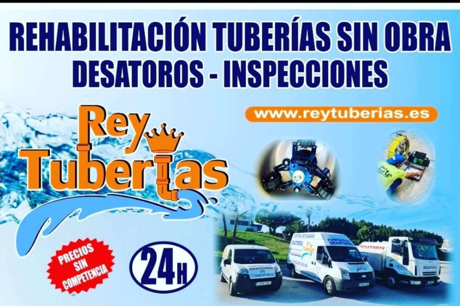 Desatoros, inspecciones y rehabilitación sin obras de la mano de la empresa especialista Rey Tuberías SL