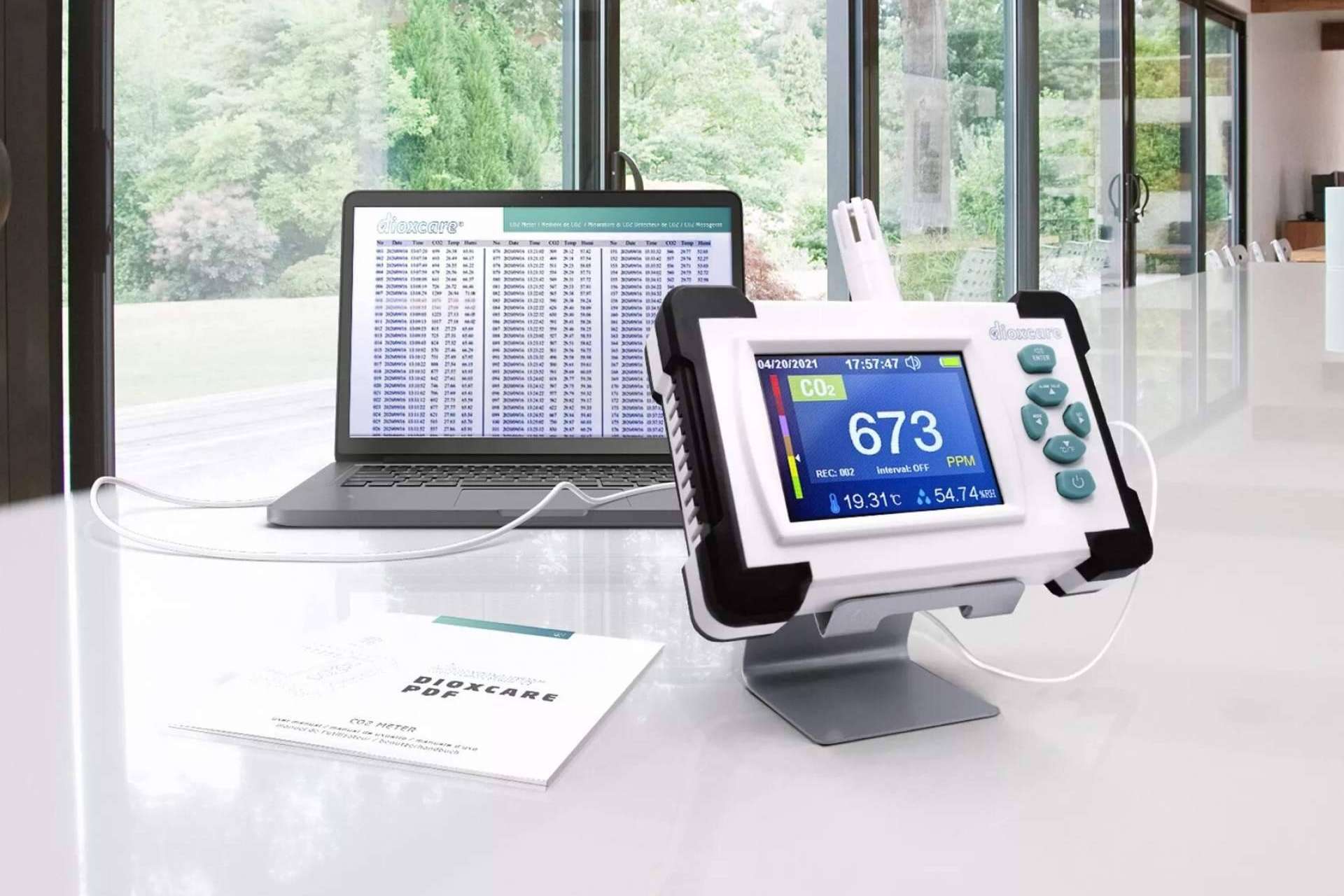 ¿Qué beneficios ofrece el medidor calidad del aire y detector de CO2 de Protect Soiart Distribución?