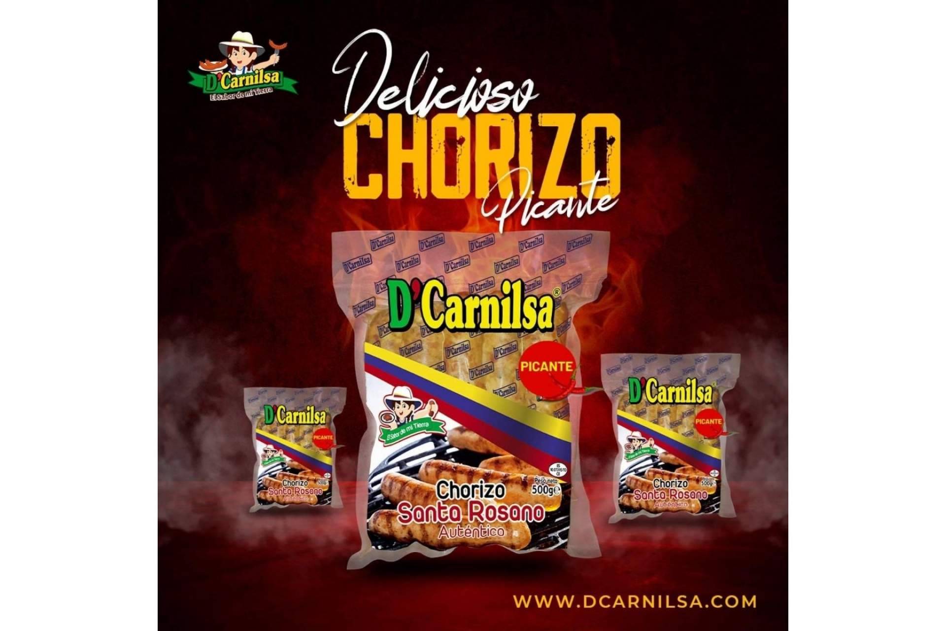 El chorizo Santa Rosano disponible en D'Carnilsa es uno de los mejores chorizos colombianos