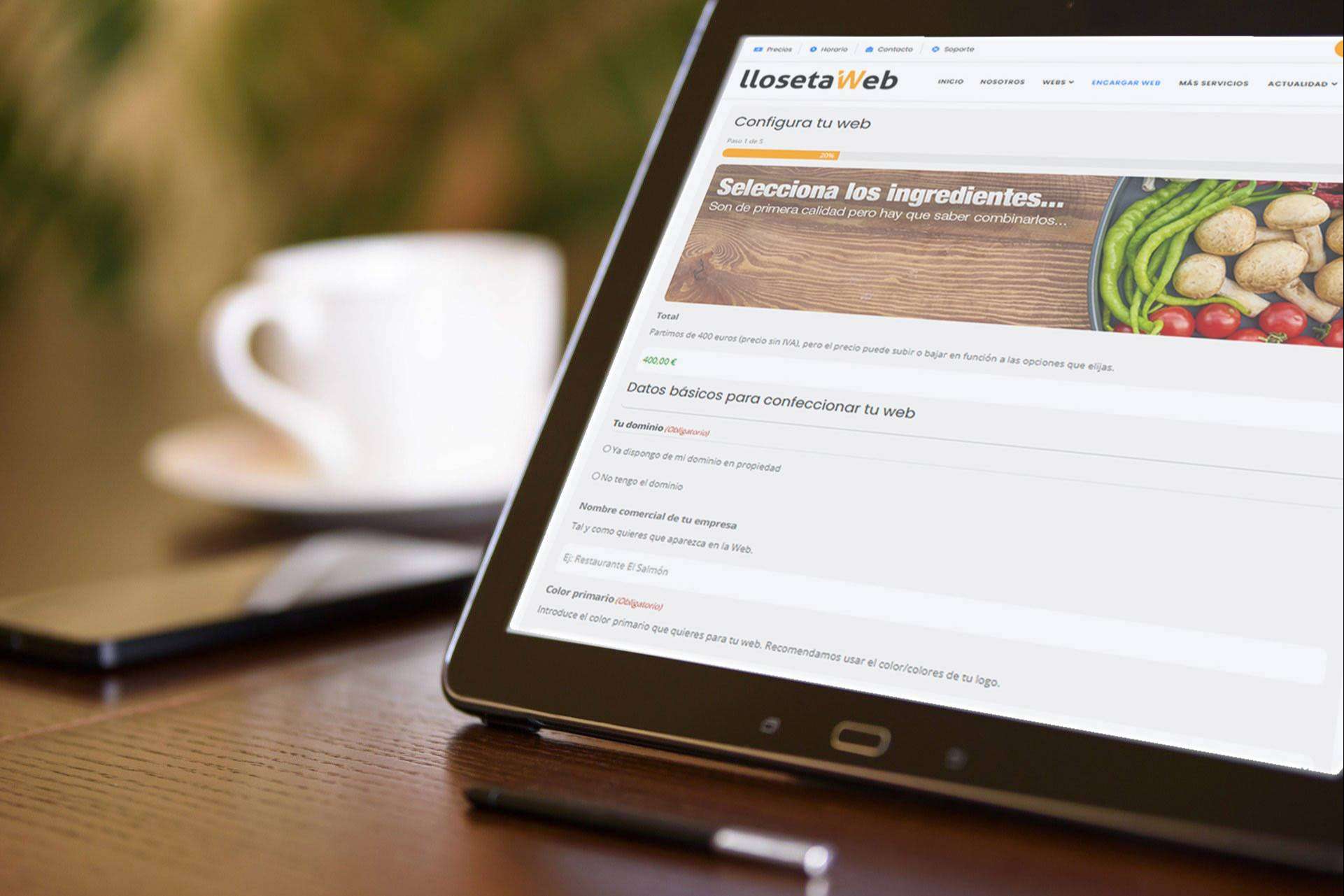 Solicitar una web simple a través de Llosetaweb