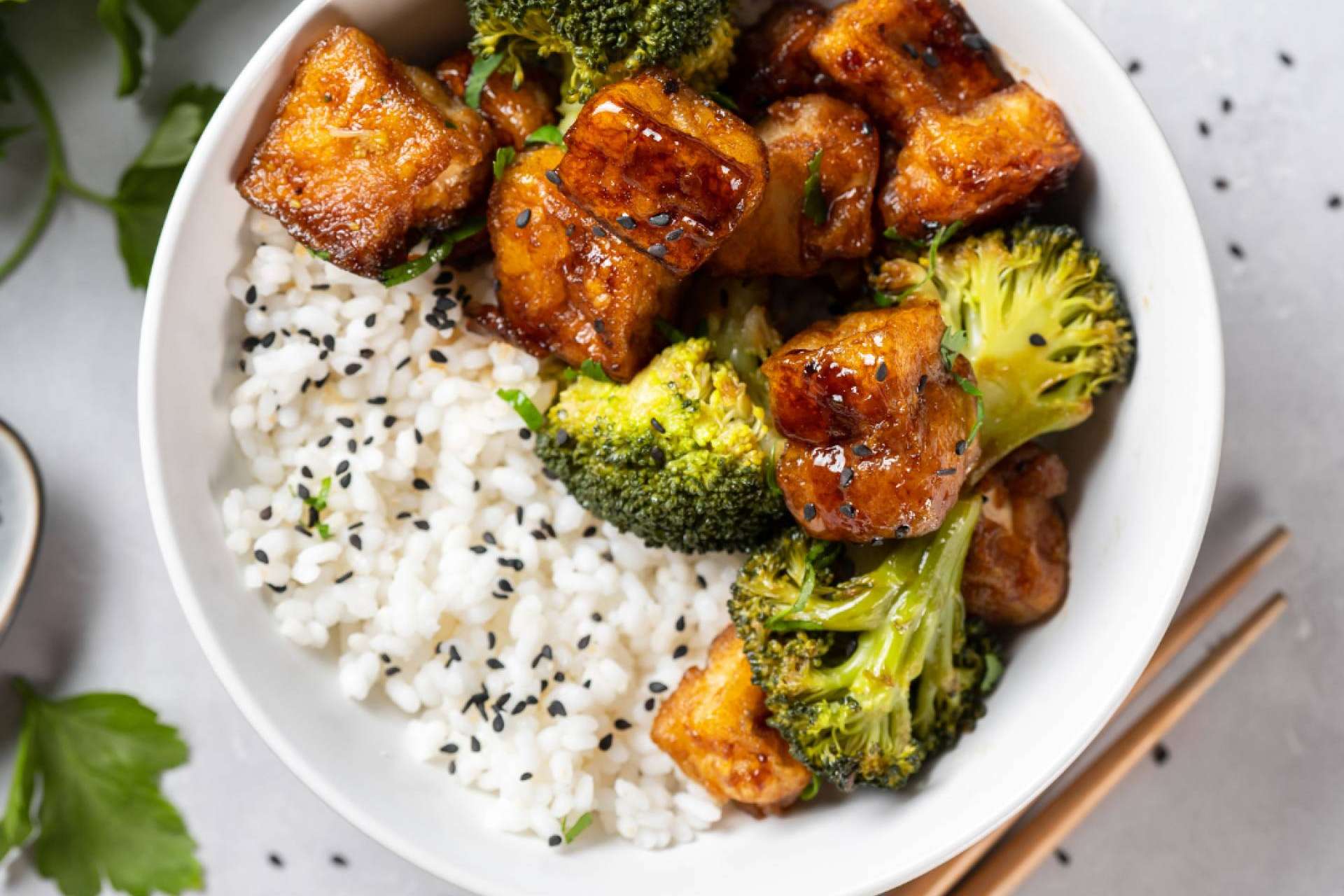 La receta de arroz de Olipaterna con tofu y aceite de oliva