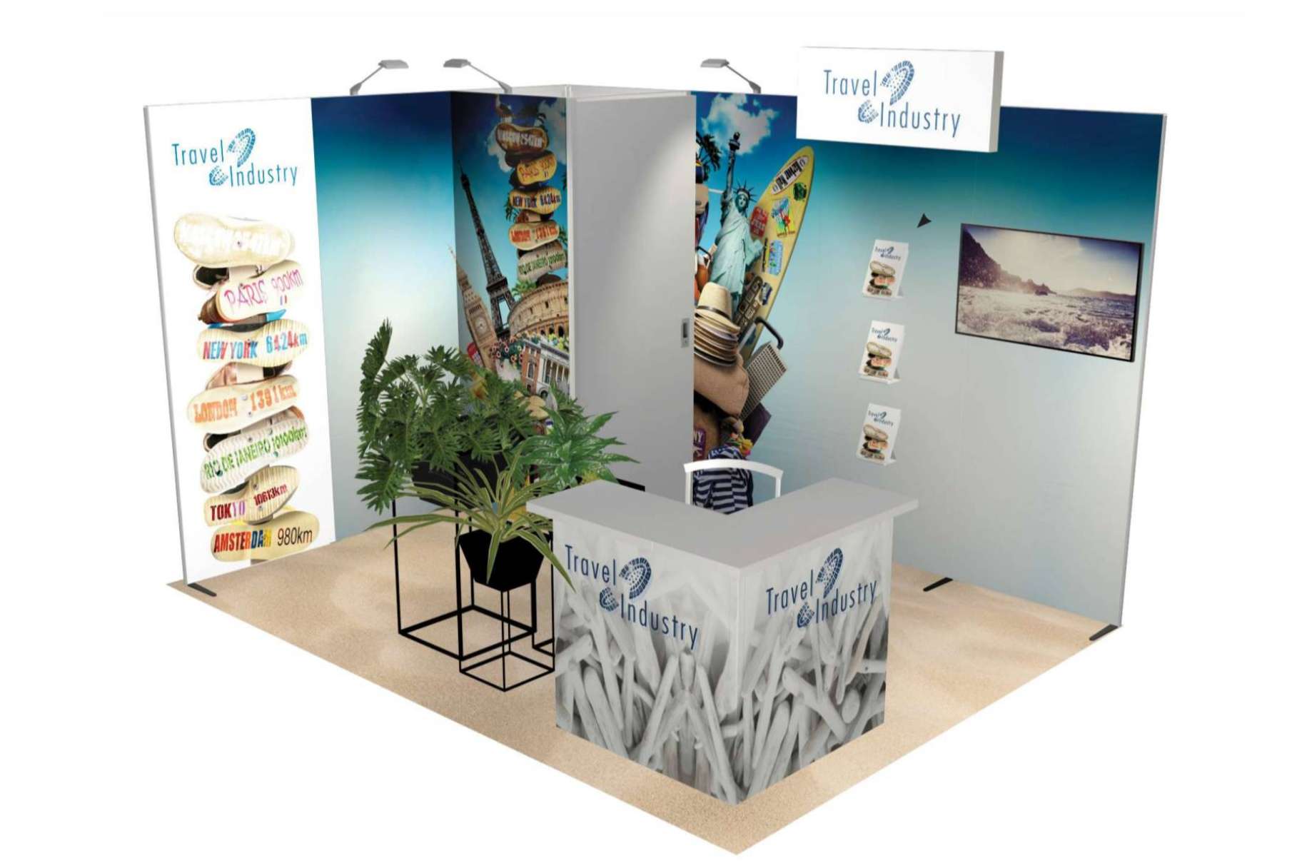 El stand reutilizable de Olika Stands permite mostrar una marca de forma consistente con una alta calidad