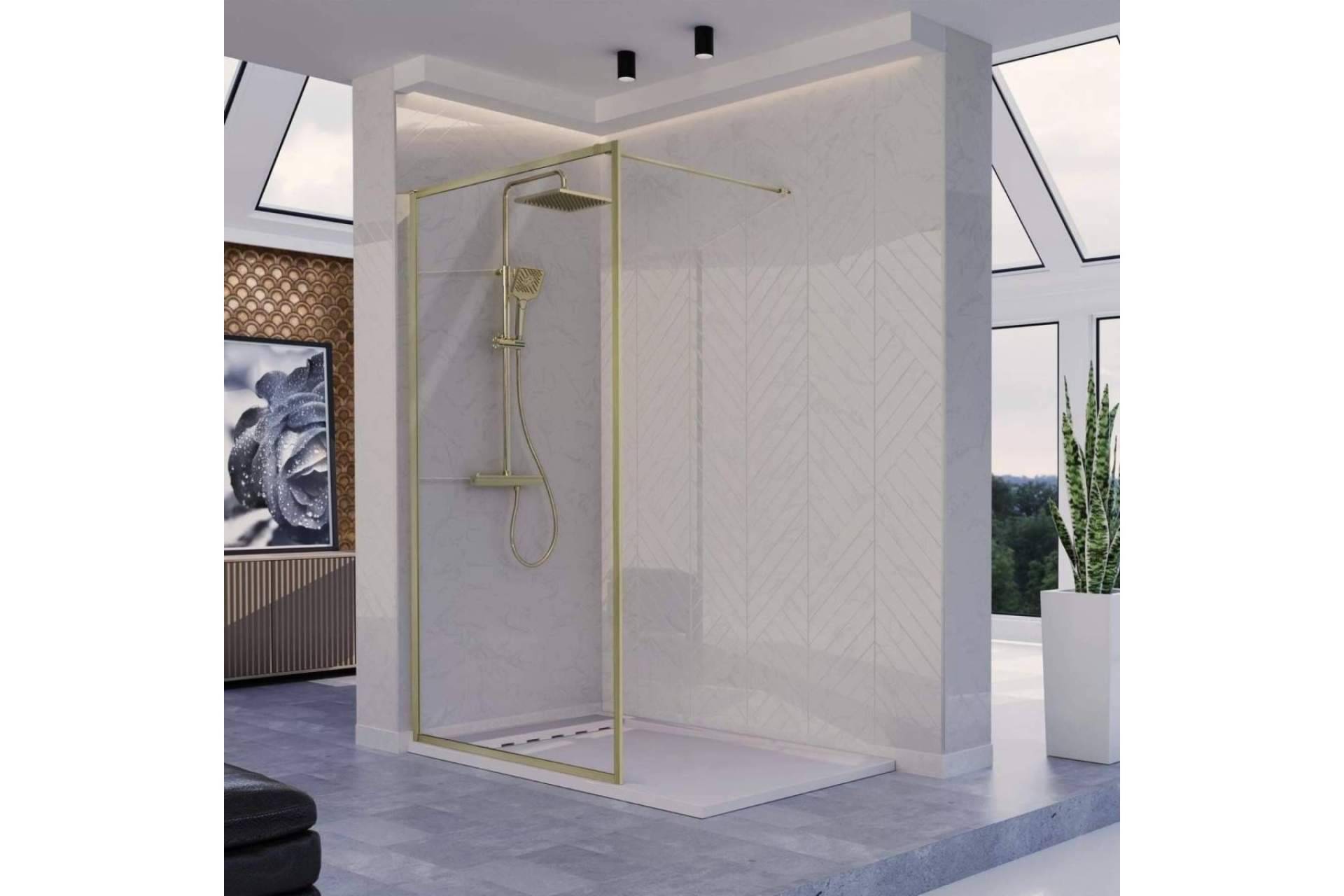 Las mamparas de baño con perfil negro y de oro cepillado que ofrece Mamparas Blau