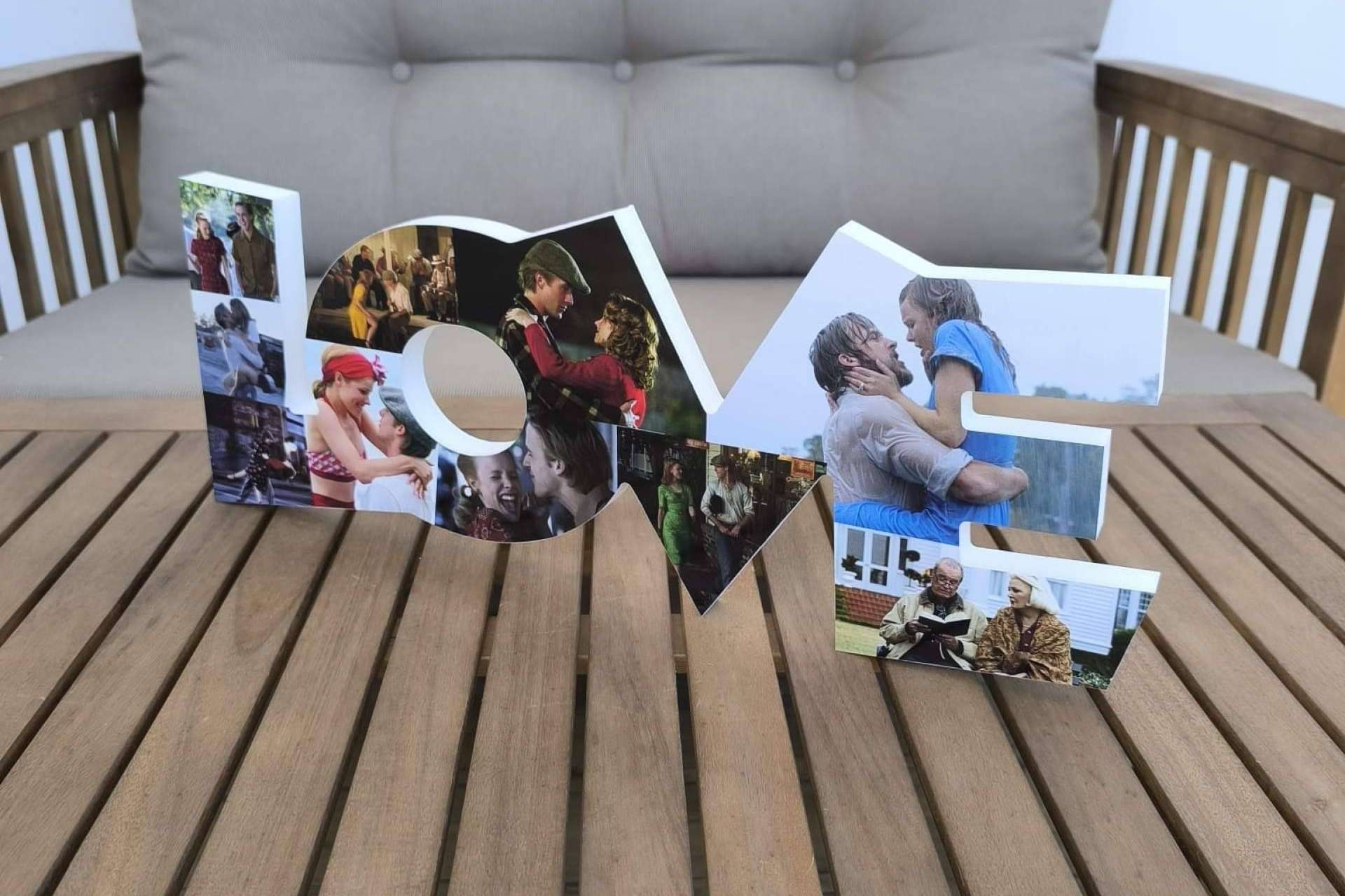 Obsequiar letreros para enamorados decorados con fotos; la propuesta de Picletters para celebrar un aniversario