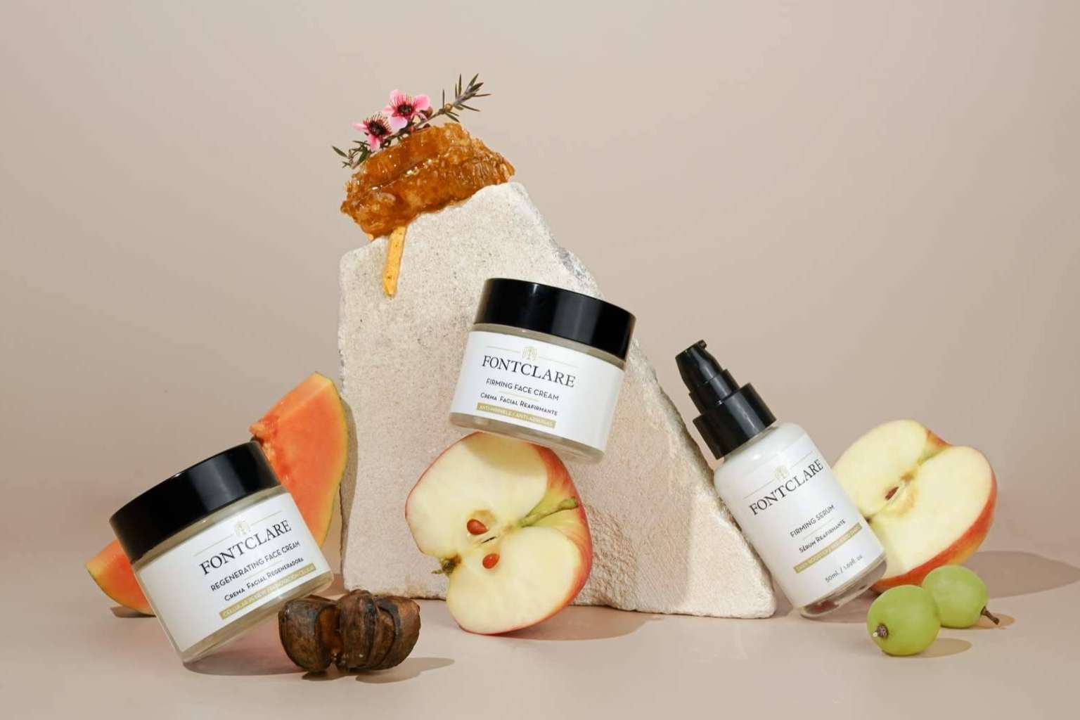 Fontclare emplea ingredientes premium en la fabricación de cosméticos minimalistas