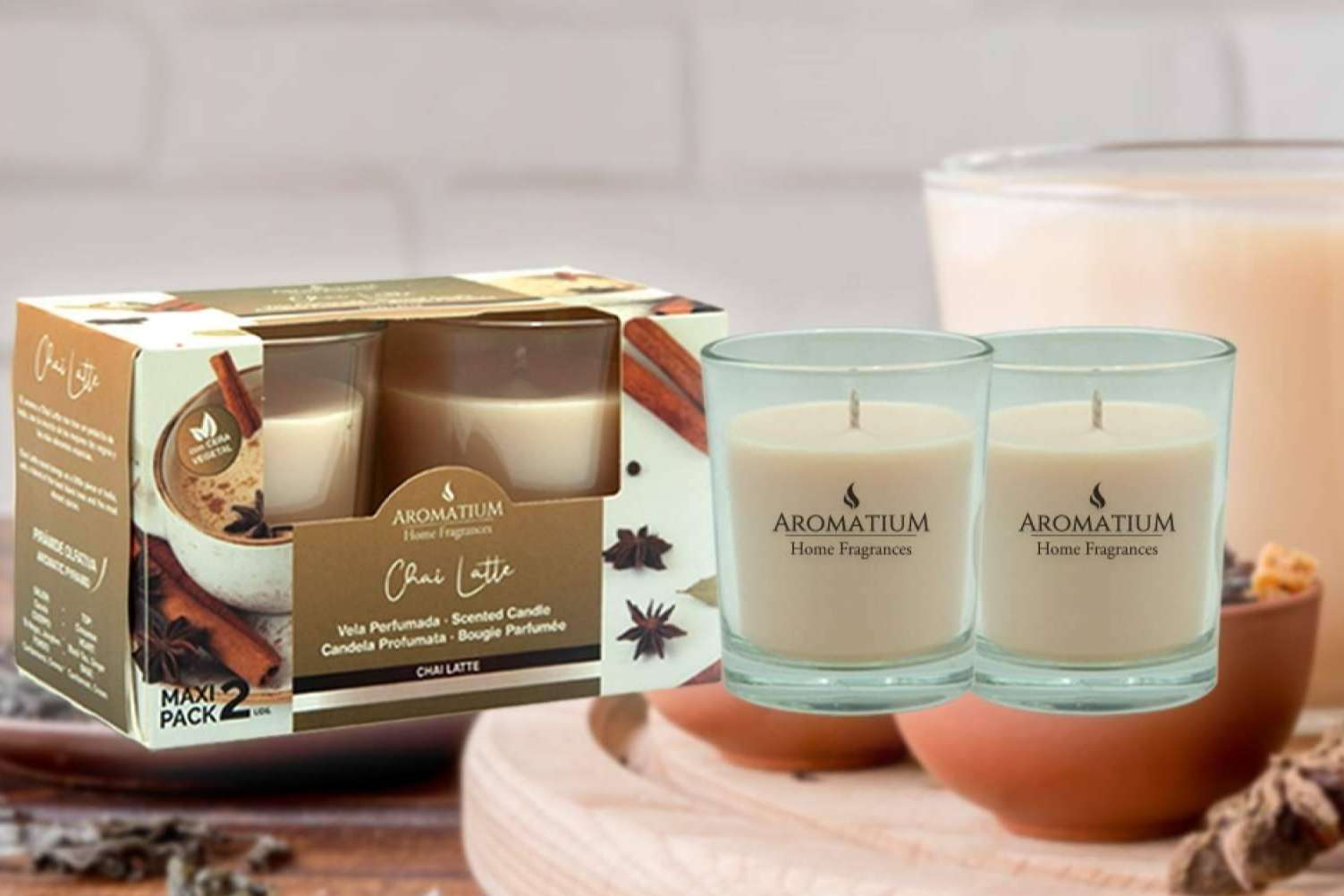 La vela Chai Latte de Aromatium, un soplo de calidez y sofisticación al hogar