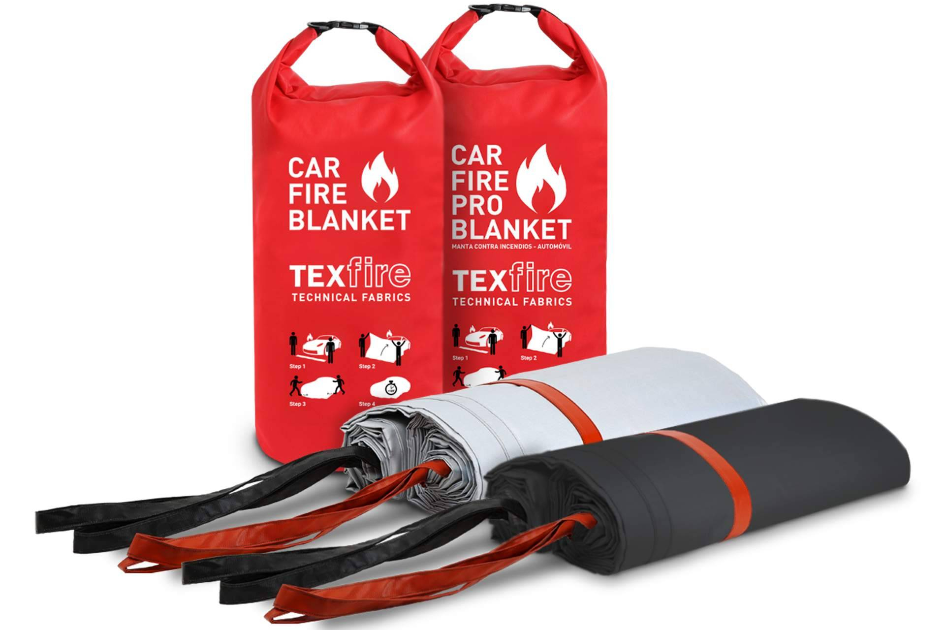 Texfire prueba sus mantas ignífugas en un test real con un coche eléctrico equipado con baterías de litio