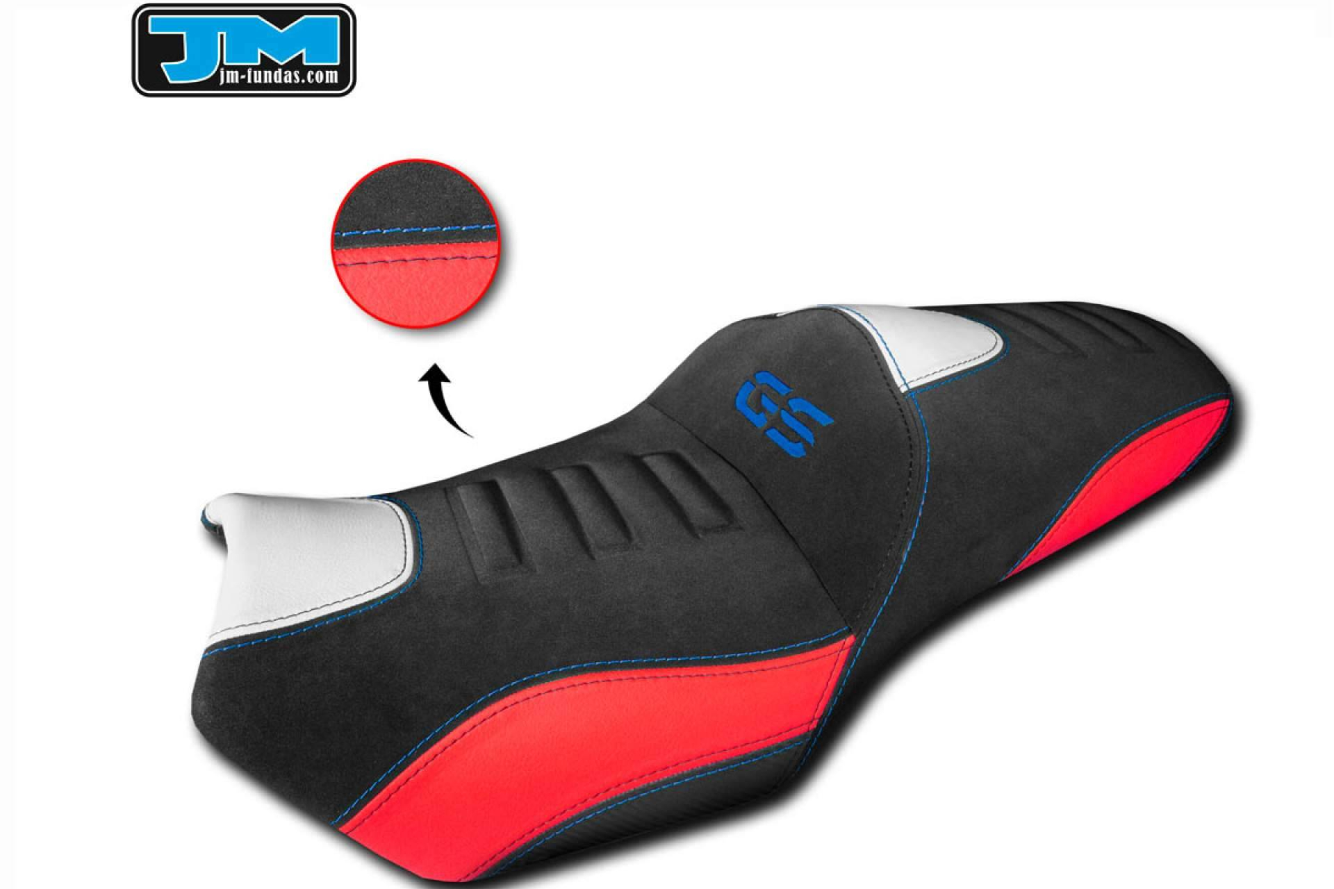 Asientos de moto BMW personalizados por JM Fundas; confort, agarre y estilo a medida