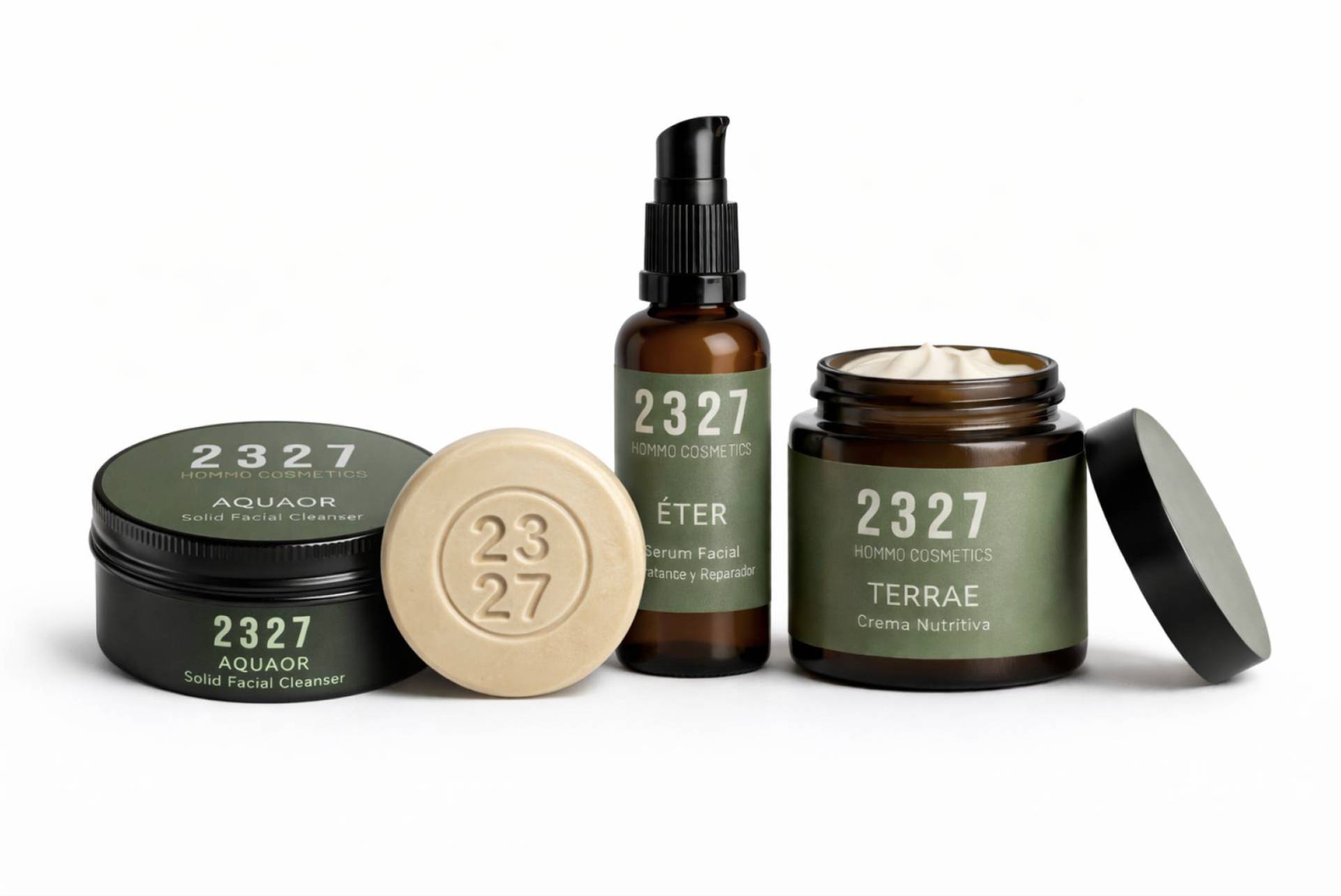 2327 HOMMO COSMETICS; Alta cosmética natural masculina premium hecha en España que redefine el cuidado facial