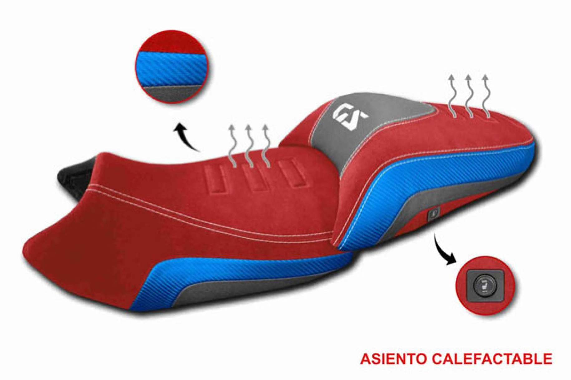 Asientos de moto calefactables con enfoque touring; JM-FUNDAS combina calor, ergonomía y diseño a medida