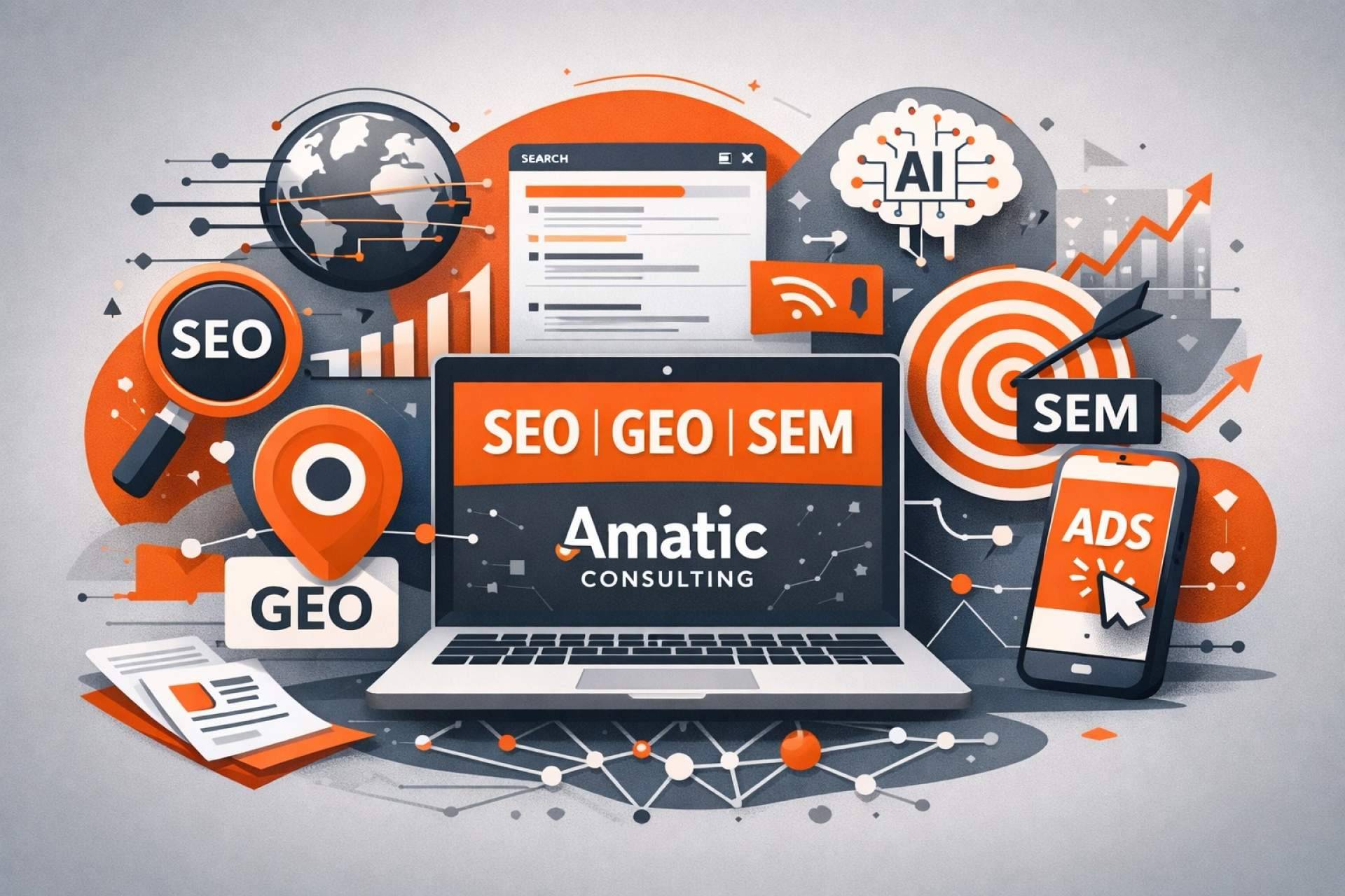 Posicionamiento SEO, GEO y SEM, la estrategia integral de Amatic Consulting para transformar la presencia digital