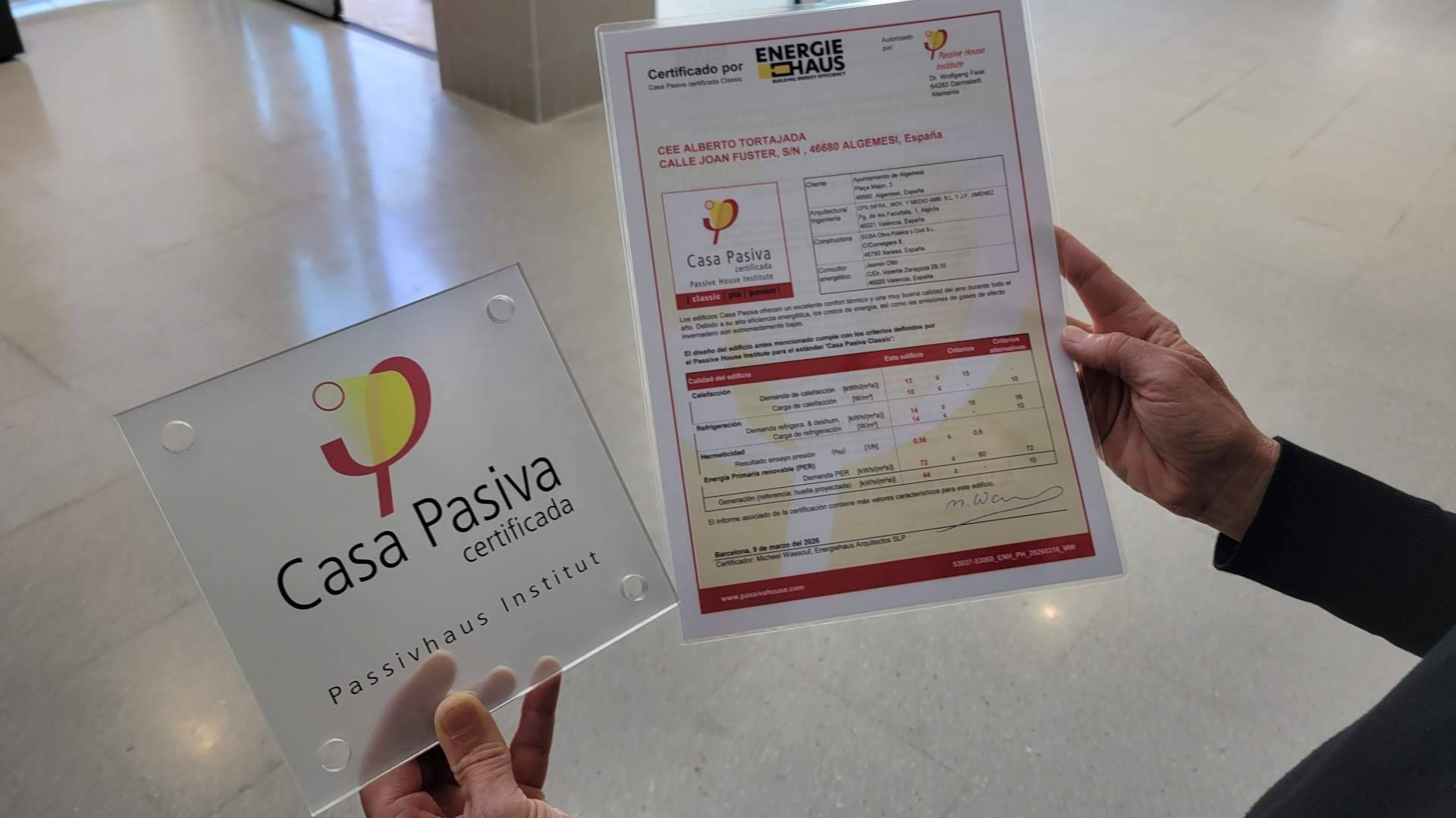 Algemesí certifica bajo estándar Passivhaus su centro público de educación especial