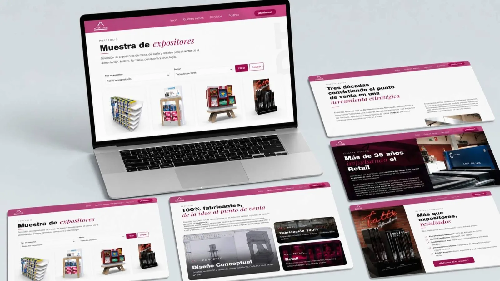 ATINTAS estrena una nueva web que reúne más de 35 años de proyectos de PLV en un portfolio único para marcas y agencias